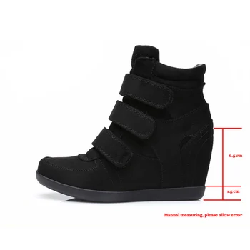 

Autumn Designer Wedges Boots Platform Sneakers Women Hook Loop Shoes Tenis Feminino Casual Suede Woman Height Increasing Boots