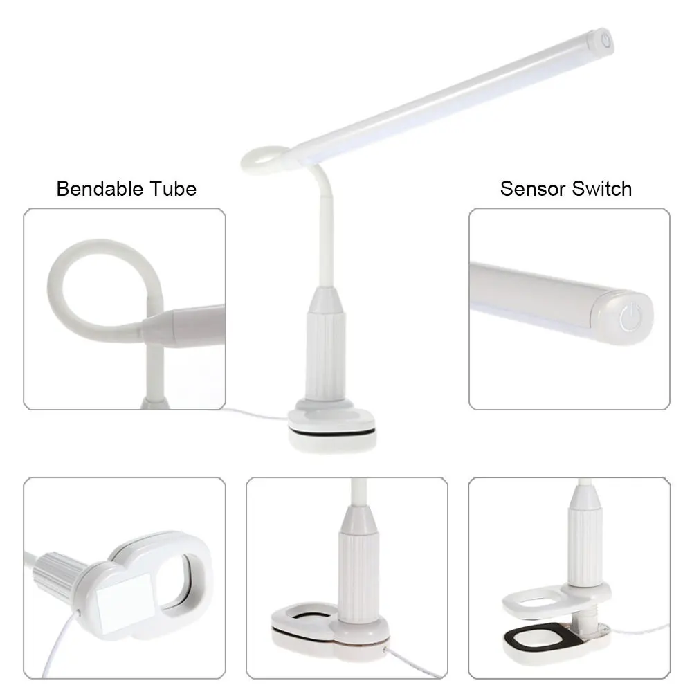 Adjustable Book Lamp 24LED Sensitive Light Piano Torch Study LED Clip Booklight USB Gooseneck Eye-Care Flashlight Reading Light