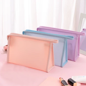 

Fashion Jelly Cosmetic Bag Portable Transparent Waterproof Organizer Wash Makeup Case Beauty Toiletry Travel Women Make Up Box