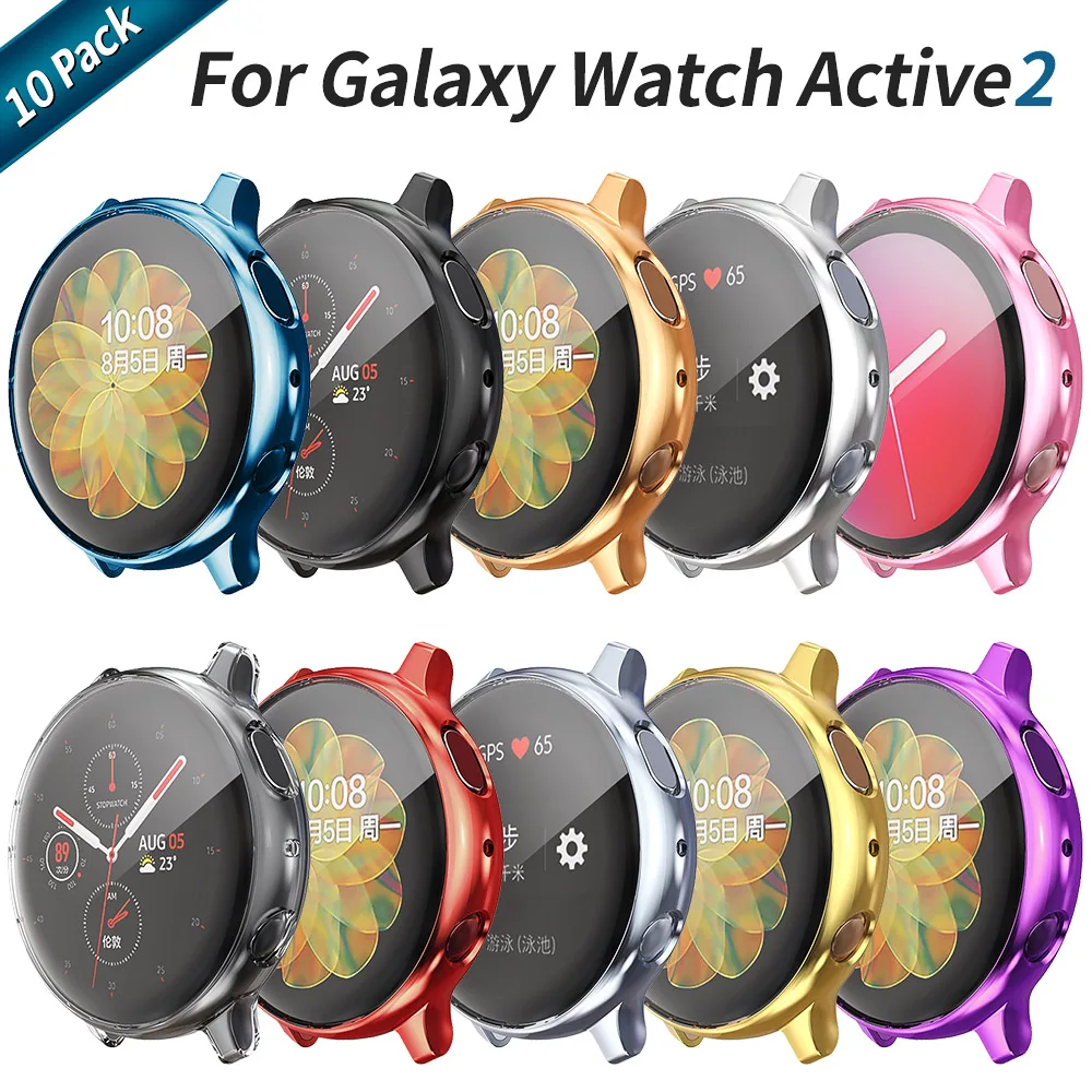 

10 Pack Soft Screen Protector Cover for Samsung Galaxy Watch Active 2 Case 44mm 40mm Active2 Thin TPU Bumper Light Accessories