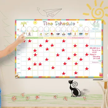 

Magnetic Kids Chore Reward Chart Board Time Schedule Calendar Wall Sticker Weekly Responsibility Behavior Chart 40 Habits Card