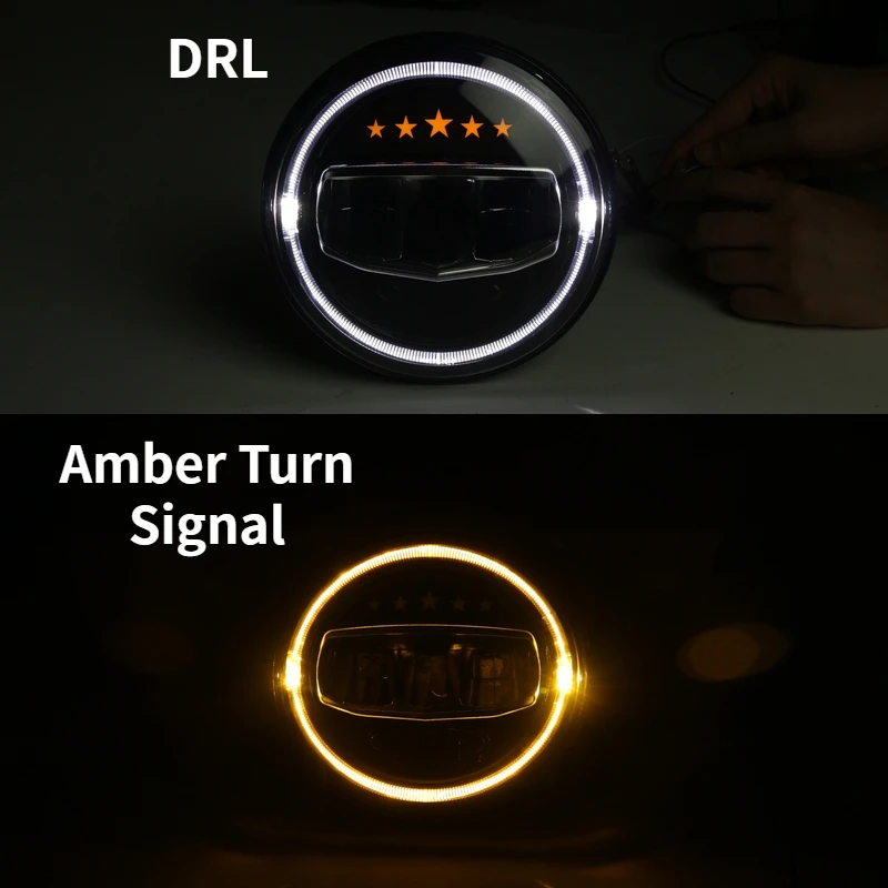 DOT утвержден 2 шт. 7 дюймов светодиодный фонарь с DRL и янтарным поворотным сигналом для Jeep Wrangler JK TJ LJ 97-17 Chevy пикап 3100