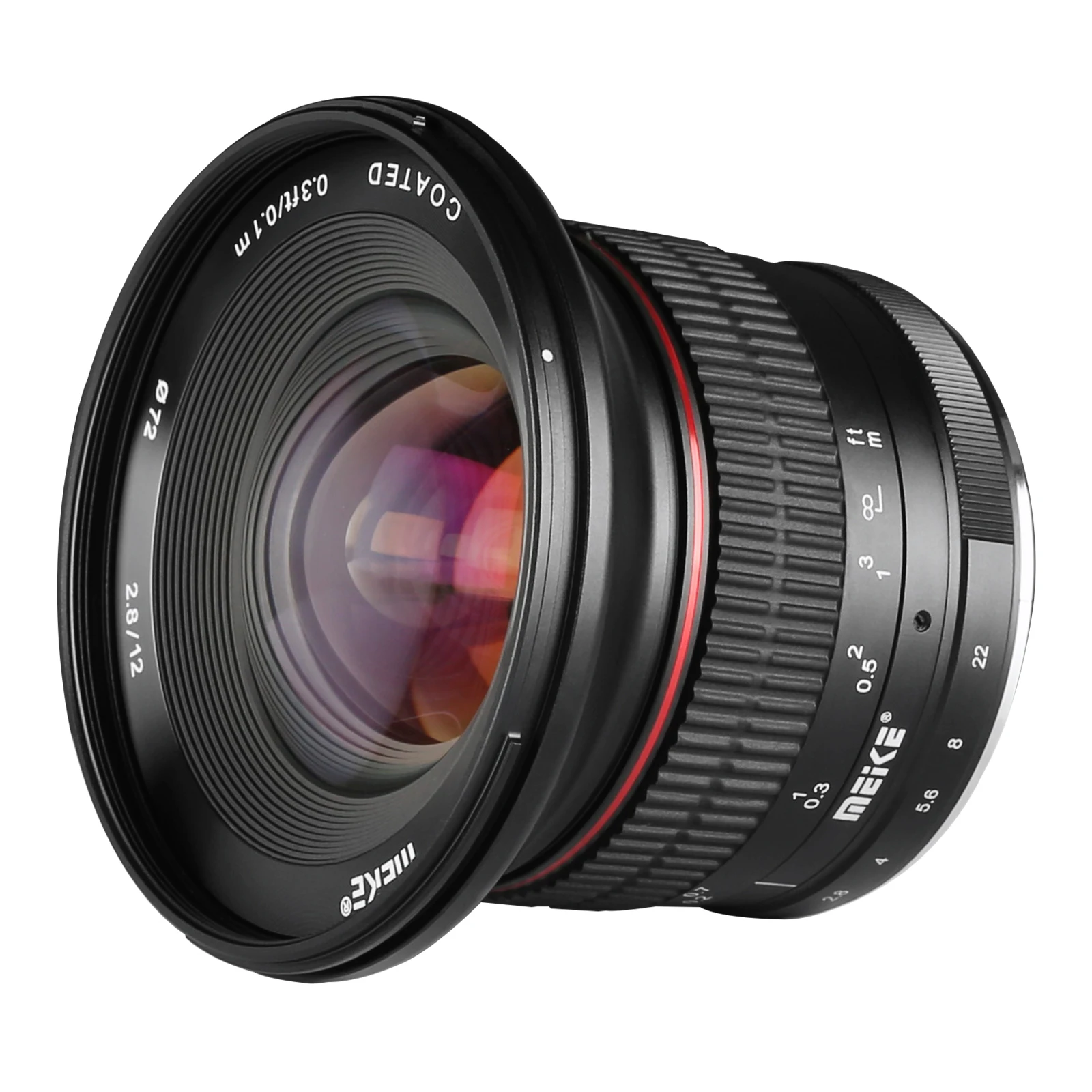 Meike 12mm f2.8 Ultra Wide Angle Fixed APS-C Lens with Removeable Hood for Fujifilm X Mount Mirrorless APS-C Camera X-Pro2 X-E3