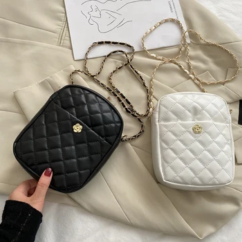 

Fashion Shoulder Bag Women Lattice Pattern PU Ladies Pocket Crossbody Bags Zipper Messenger Pouch