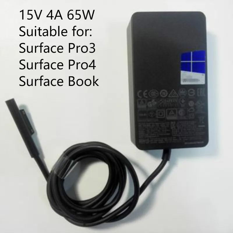 Surface Book Surface Pro Charger 65W 15V 4A AC Power Adapter Supply for Microsoft Surface Book 2 Surface Pro 3/4/5/6 Surface Go Surface Laptop 2 with USB Charging Port and 6ft Cord fit Model 1706