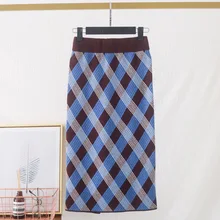 Юбка средней длины с поясом на бедрах и высокой талией в стиле ретро набедренная юбка утолщенная трикотажная шерстяная юбка средней длины