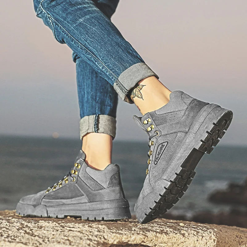 Men's Leather Casual Shoes Autumn/Winter Leather Adult Fashion Mens Casual Sneakers Men Loafers New Tooling Shoe