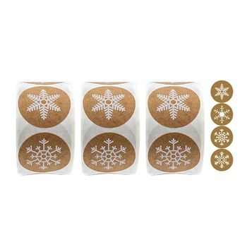 

Snowflake Christmas Stickers Holiday Envelope Stickers Decorative Gift Stickers 500Pcs Per Roll 4 Different Designs