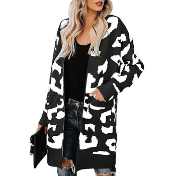 

ZADORIN Long Cardigan Women Tops Korean Fashion Knitwear 2019 Autumn Winter Warm Knit Sweater Harajuku Black White Female Coats