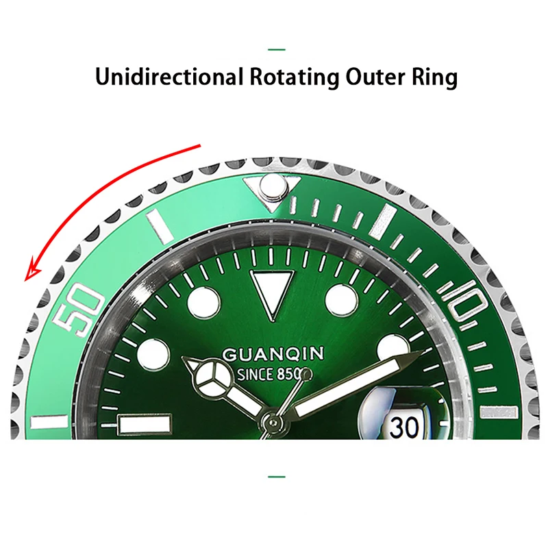 GUANQIN японский механизм автоматические часы для дайвинга водонепроницаемые мужские механические часы лучший бренд класса люкс Сапфир Relogio Masculino