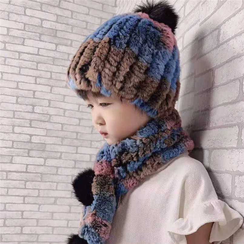 kids-girls-boy-soft-warm-real-rex-rabbit-fur-knitted-beanies-hats-scarf-child-winter-cap-muffler-set-h4
