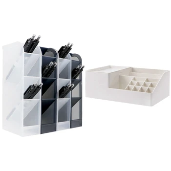 

4 Pcs Desk Organizer, Pen Organizer Storage & 1 Pcs Desk Organizer Office Supplies Storage Box