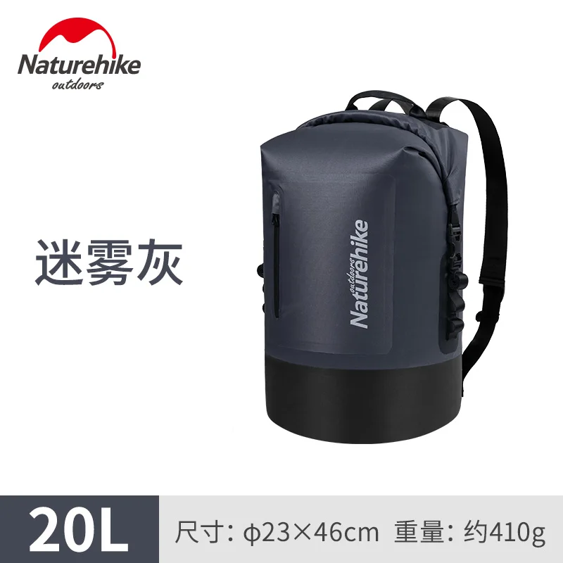 Naturehike ТПУ 20л 30л 40л Открытый водонепроницаемый плавательный мешок рюкзак ведро сухой мешок сумка для хранения Спортивная дорожная водонепроницаемая сумка - Цвет: Gray 20L