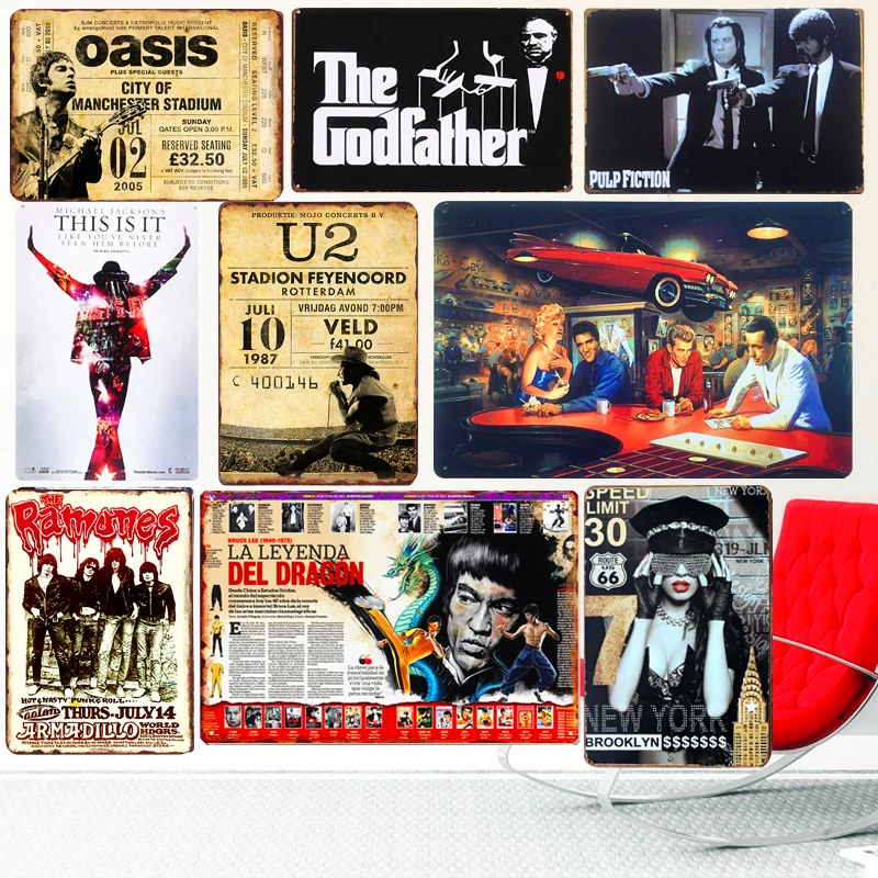 

Retro Movie Clip Tin Signs Plate Music Film Posters Art Cafe Bar Vintage Metal Painting Wall Plaque Home Decor 20x30cm A127