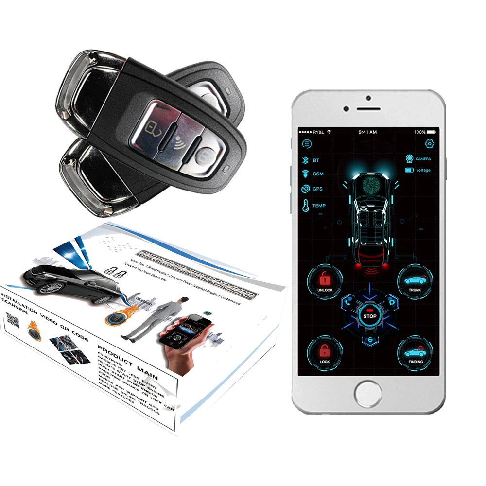 cardot 4g gps gsm Start Stop Engine Pke Keyless Entry Remote Starter Smart Car Alarm