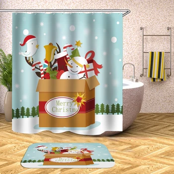 

christmas socks shower curtains snowman douchette wc toilette christmas decorations for home