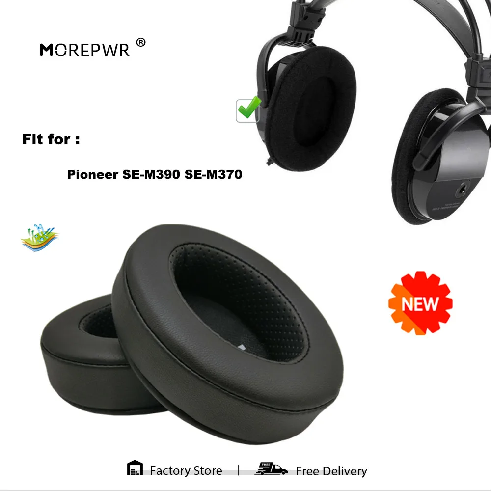 

Morepwr New Upgrade Replacement EarPads for Pioneer SE-M390 SE-M370 Headset Parts Leather Cushion Velvet Earmuff Earphone Sleeve
