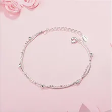 LULU-Свинья 925 чистого серебра браслет цепочка из змеиных костей круглые бусины ручной строка Ретро Женские Простые Модные аксессуары SL063