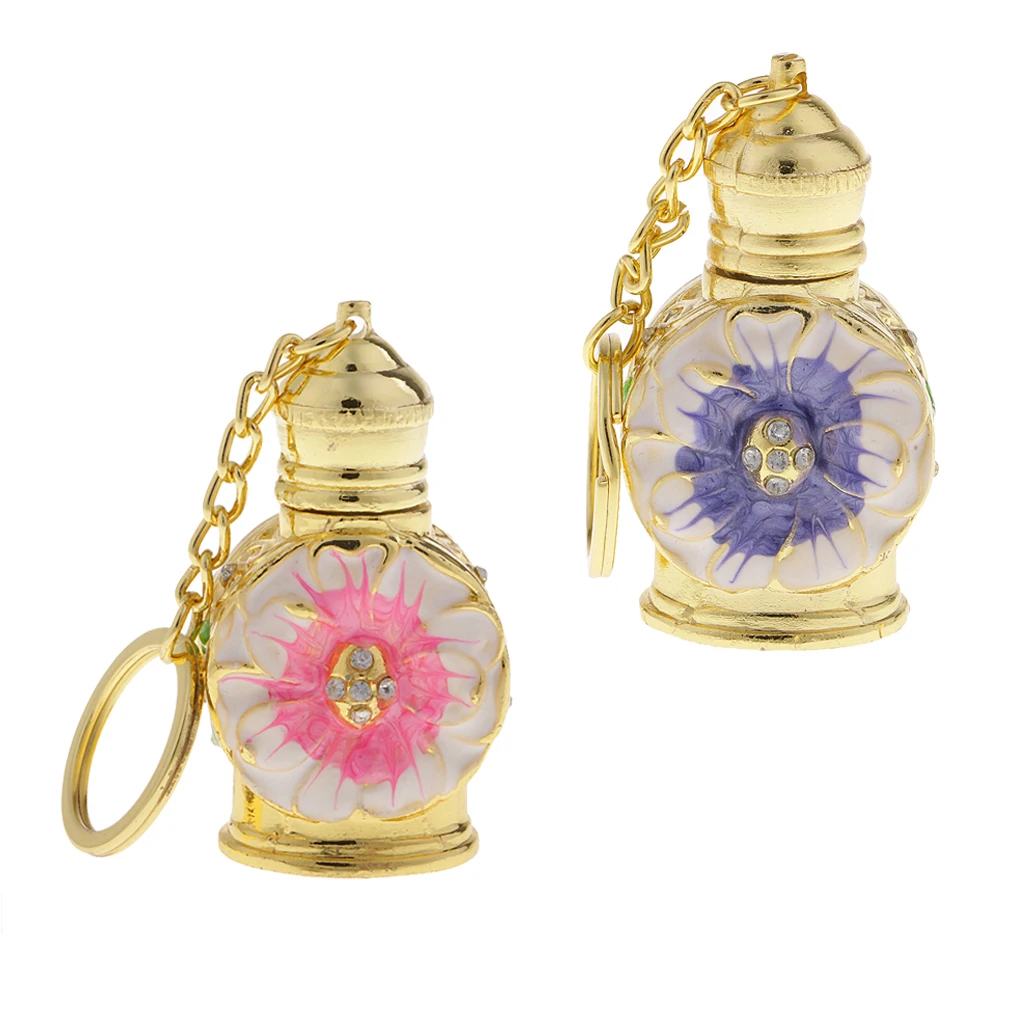 

Luxurious Glass Empty Glass Bottle Mini 3ml Perfume Bottle Pendant with Long Necklace Keychain for Home Travel Trip Decor