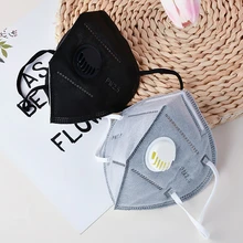 Спортивный респиратор, велосипедная маска с клапаном, 5 слоев защиты, воздушный фильтр, регулируемый с выдохом, унисекс, складные плоские маски от пыли