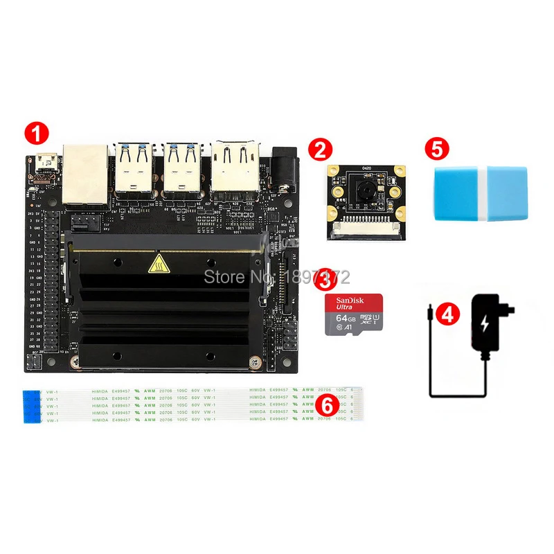Комплект разработчика jetson nano, комплект разработчика nvidia jetson nano+ камера+ tf-карта