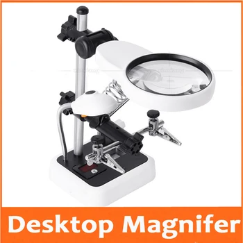 

3.5X 5X 8X USB 6pcs LED Table Lamp LED Illuminated Desk-top Welding Magnifier Magnifying Glass Cell Phone Circuit Board Repair