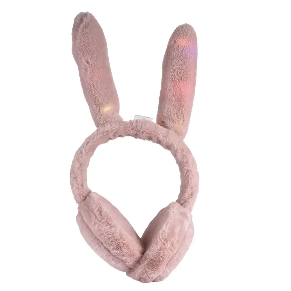 Girl Women Rabbit Earmuffs Fur Fashion Luminous Winter Warm Earmuffs Windproof Ear Protection