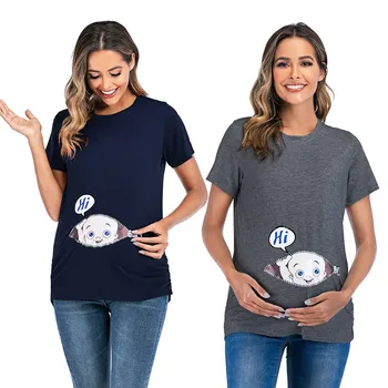 

Maternity Tops Maternity Clothes одежда для беременных Fashion Short Sleeve Cute Letter Print shirt Pregnancy Blouse Free Ship