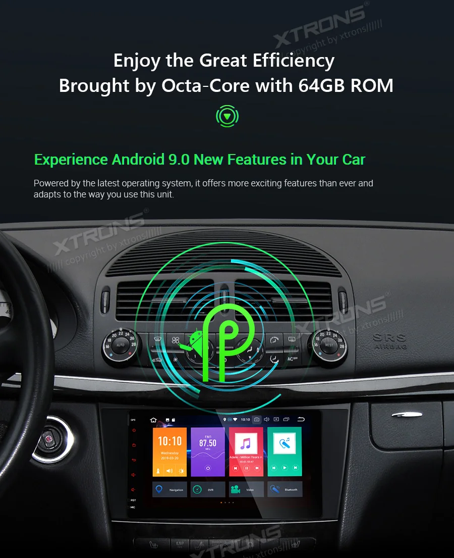Discount XTRONS 8"Android 9.0 Octa Core 4GB RAM 64GB ROM Car Multimedia GPS System for Mercedes Benz W211 2002-2008 W219 2005-2006 NO DVD 6