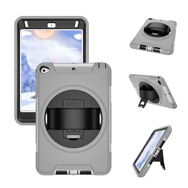 gray Чехол для нового iPad Mini 5, 7,9 дюйма, дюйма, с подставкой и ремешком на руку, защитный чехол для iPad Mini 4, черный, красный, синий, FTL01 - Цвет: gray