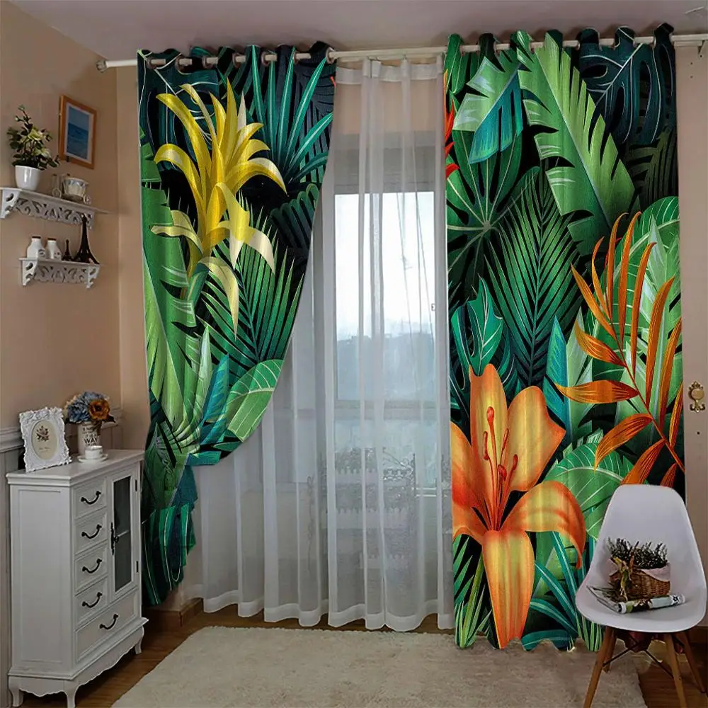 European Fashion Window Curtain Living Room Blackout Printing Drapes pant flower Design Cortinas | Дом и сад