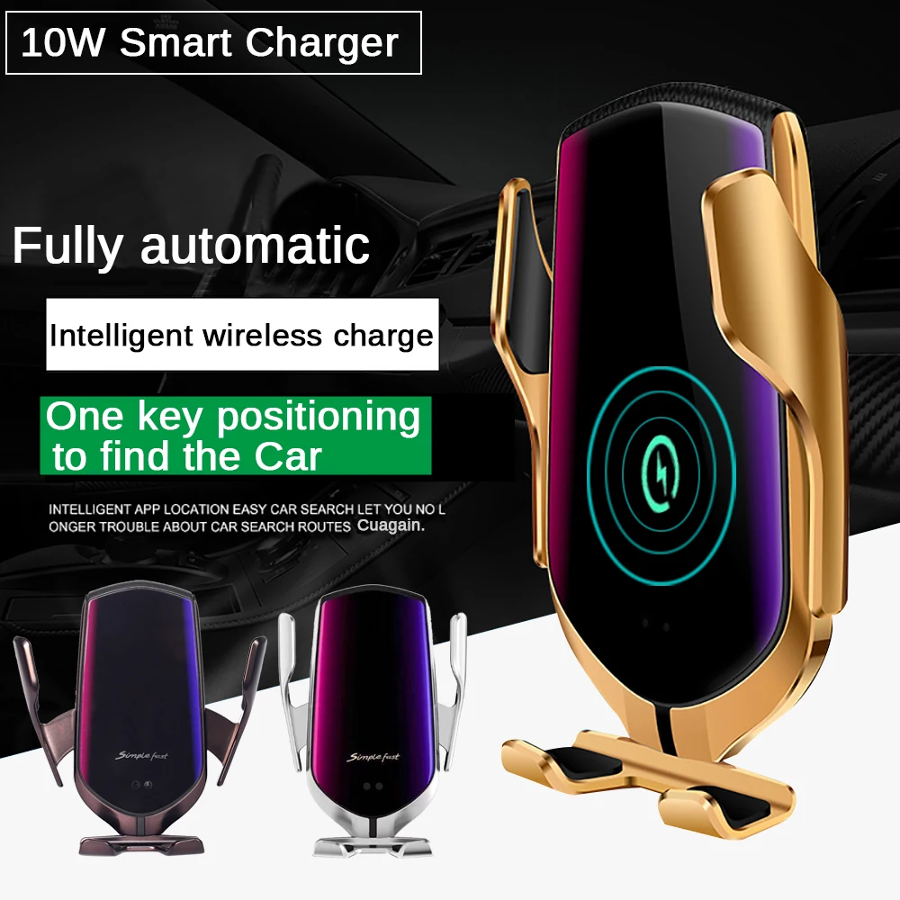 Qi Беспроводное зарядное устройство с автоматическим зажимом 10 Вт автомобильное беспроводное зарядное устройство для iPhone Xs инфракрасный автомобильный держатель телефона