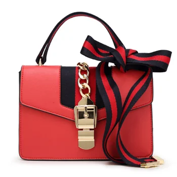 

2020 fashion Elegant ladies Contrast handbag messenger bag High Quality PU Leather Women's Luxury Designer Chain Shoulder bag