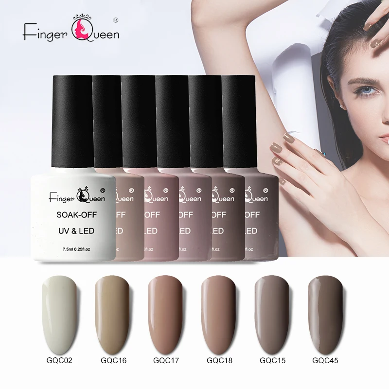 Набор гель-лаков Fingerqueen UV Vernis полуперманентный праймер верхнее покрытие 7,5 мл полигель-лак для ногтей маникюр Гель-лаки для ногтей