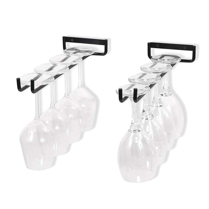 5 Pcs Stemware Wine Glass Storage Rack Wall Mountable Kitchen Storage Rack Black 11 Inch 30cm