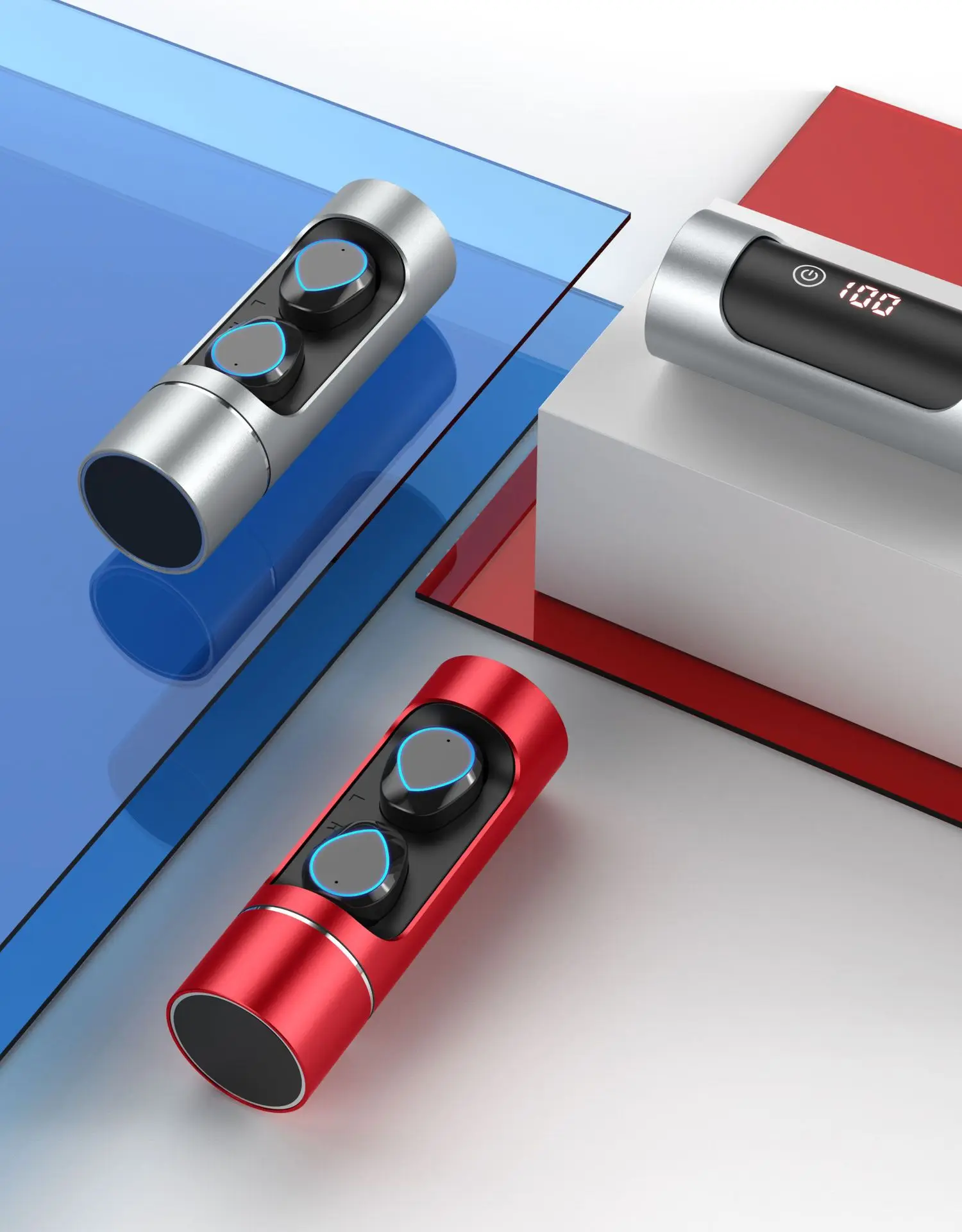 CALETOP, Bluetooth 5,0, беспроводные наушники, TWS, поворотный зарядный чехол, со светодиодный дисплеем, Hi-Fi, стерео, тяжелый бас, сенсорное управление, гарнитуры