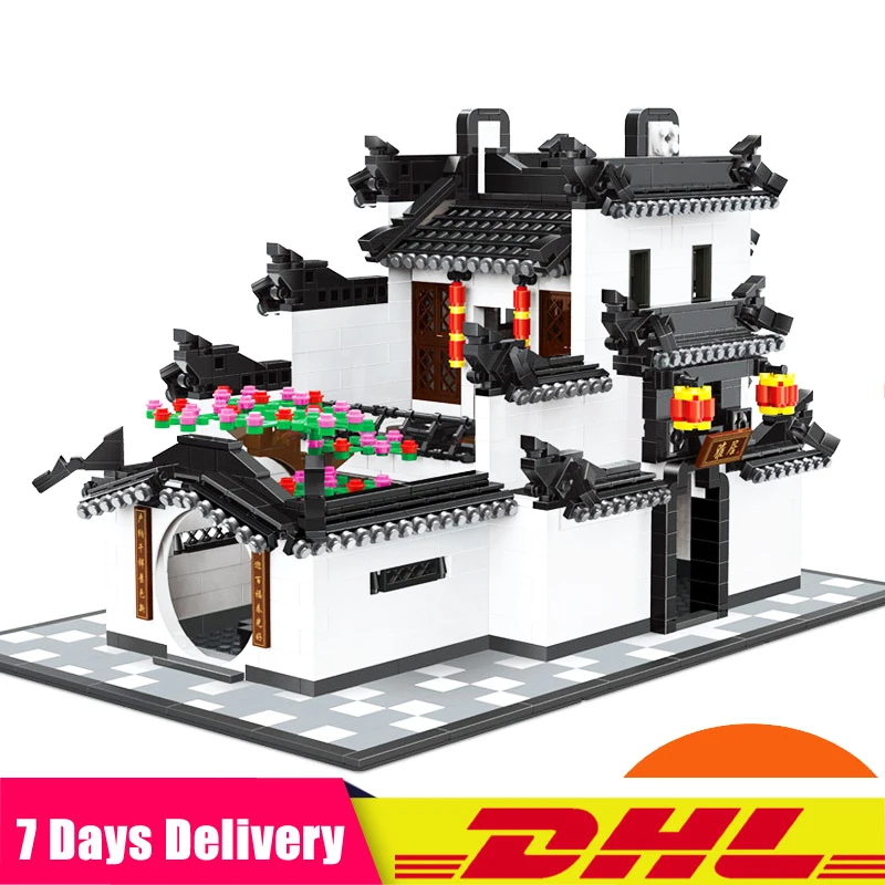 

2019 IN Stock WANGE 5310 5311 Building Blocks CHINA HUI-STYLE Architecture 1575pcs DIY Bricks Funny Kids Toys for Children