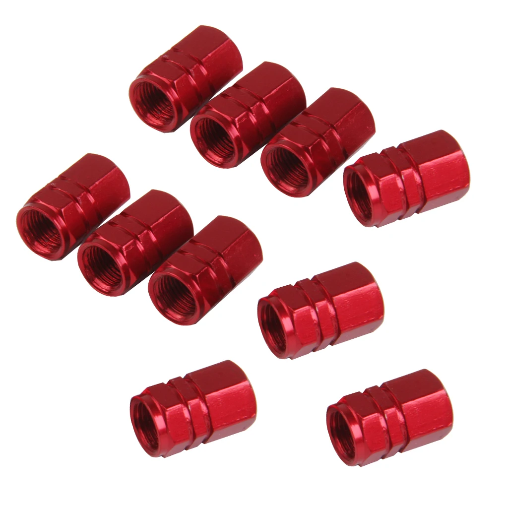 

10pcs Car Motorcycle Wheel Tire Tyre Dust Valve Cap-Red Hexagonal