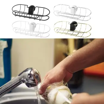 

1PC Stainless Iron Sponge Holder For Kitchen Sink Around Faucet Sponge Drain Holder Dish Cloths Organizer Clip Rag Storage Rack