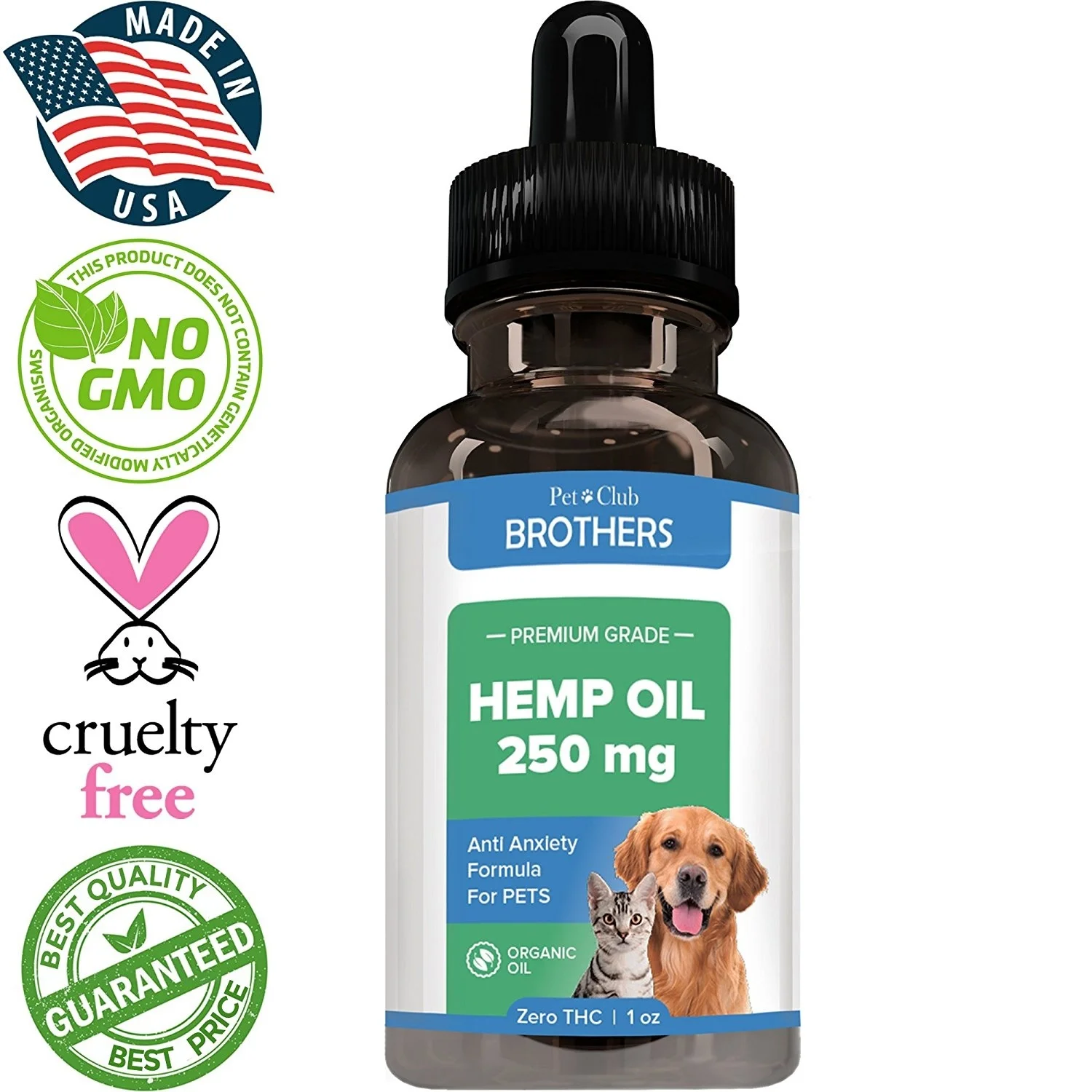 

Full Spectrum Hemp Oil for Dogs and Cats - Supports Hip & Joint Health, Natural Relief for Pain, Separation Anxiety