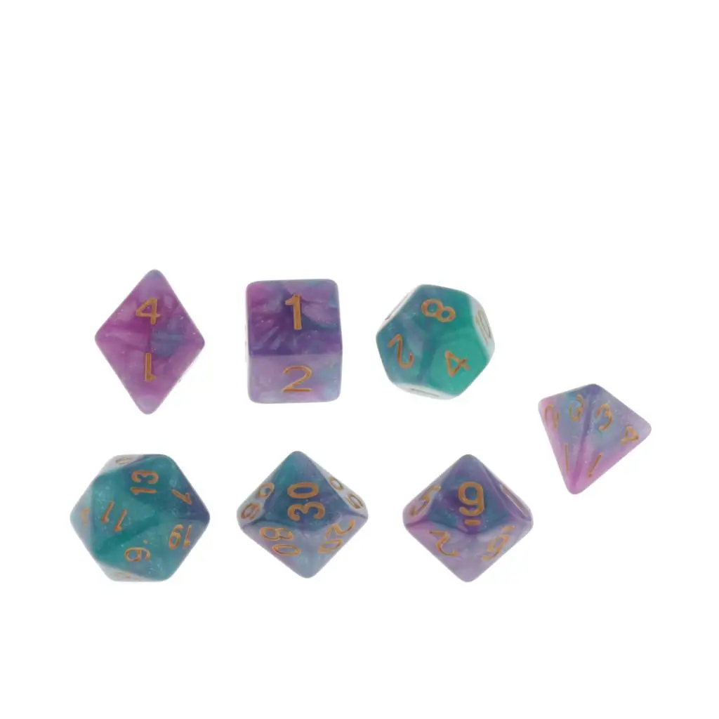  7 Die Polyhedral Dice Dungeons & Dragon D4-D20 D12 Dices Board Game Accessories DND Role Playing Game Dice Set