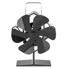 6 Propeller Stove Fan Silent Efficient Heat Distribution Fan Wall-mounted Iron Pipe Twin Fireplace Fan With Clamp For Log Burner