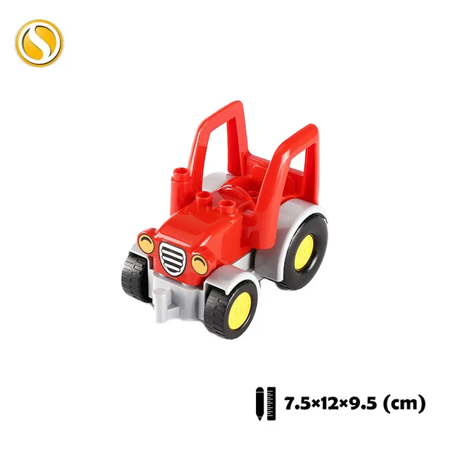 Trailer Car model Airplane Big Building Blocks Vehicle Accessory Compatible Classic Assemble Bricks Children DIY Toys Girl Gift CHE025-hong