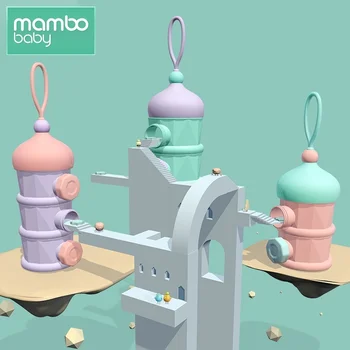 

Baby Milk Powder Formula Dispenser, Non-Spill Smart Stackable Baby Feeding Travel Storage Container, BPA Free, 3 Compartments