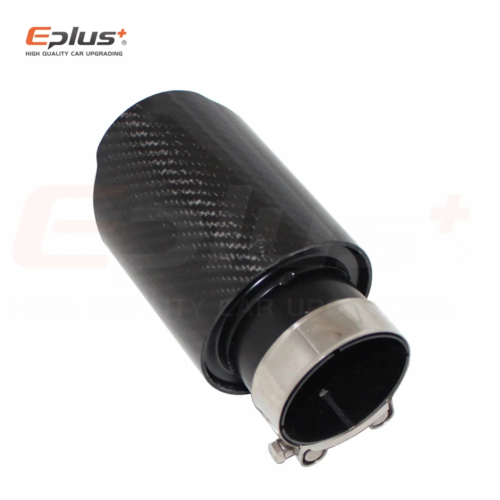 Car Glossy Carbon Fibre Exhaust System Muffler Pipe Tip, Straight Universal Black Stainless Mufflers Decorations, For Akrapovic, exhaust muffler tip,exhaust pipe muffler,exhaust trim pipe,car exhaust pipe bracket
