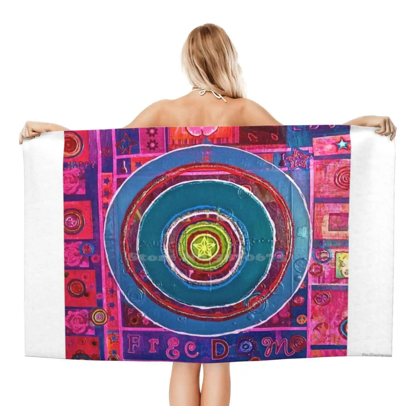 Blue Bulls Eye Asciugamano Da Bagno Morbido E Confortevole Outdoor Ray Stepherson Singer Songwriter Painter Houston Tennessee Tennessee