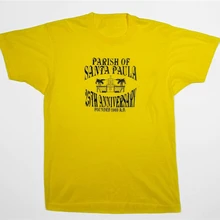 Vintage Screen Stars Yellow Santa Paula T-Shirt Single Stitch Usa Made Size L High Quality Tee Shirt