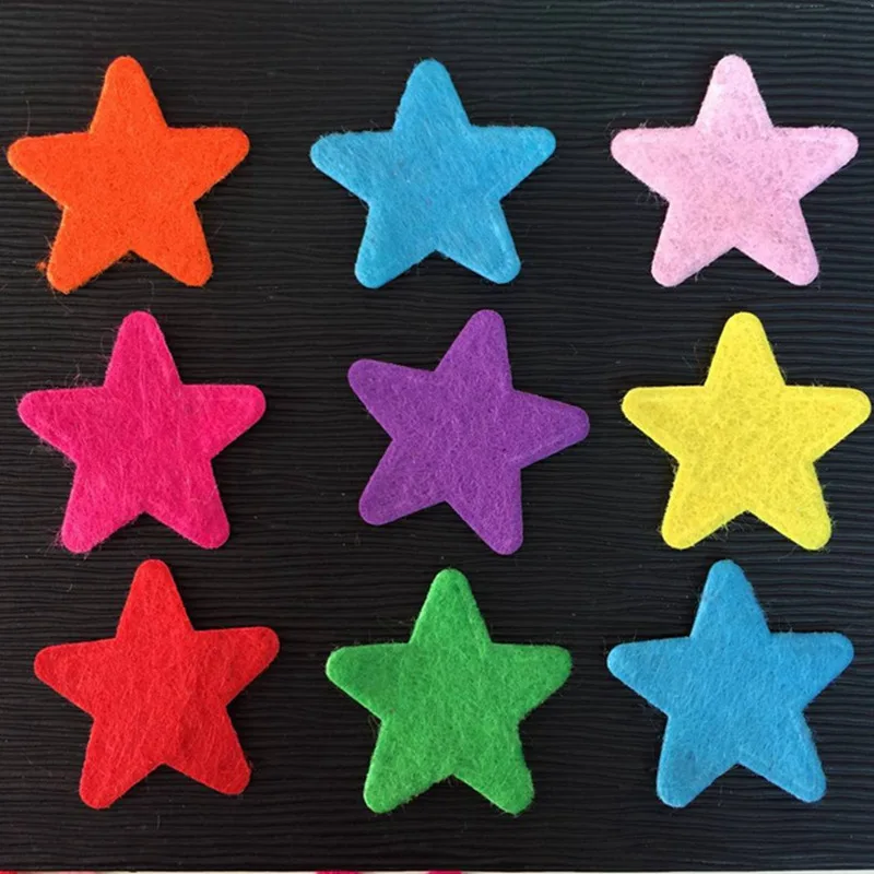 Красочные нетканые материалы в форме звезды, используемые для декоративных аксессуаров для одежды, настенные Стикеры для дома, 25 мм, 50 шт., C01A