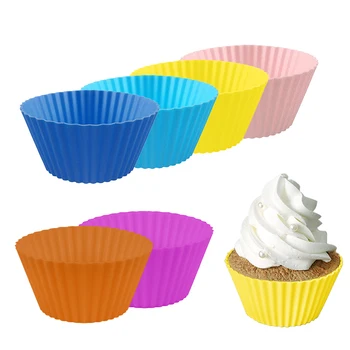 

1/5/10pcs Round Shaped Silicone Cake Bakeware Baking Mold Cake Tools Cake Muffin Cup Silicone Cupcake Cup Kitchen Cooking Tool