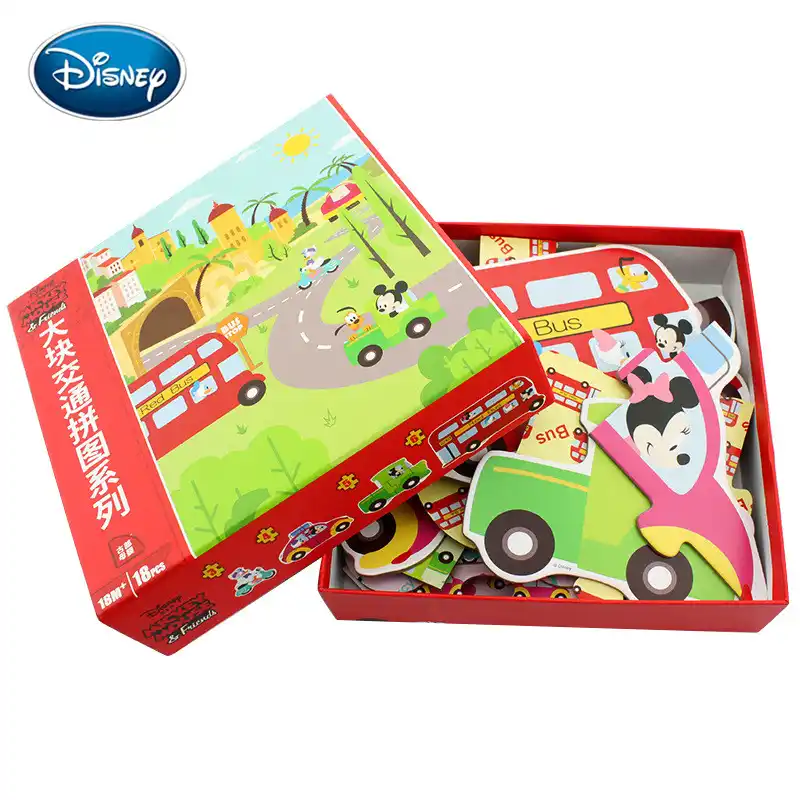 ディズニーミッキー交通のパズルベビー漫画のパズル 1 3 歳の子供の教育パズルパズルのおもちゃ パズル Aliexpress